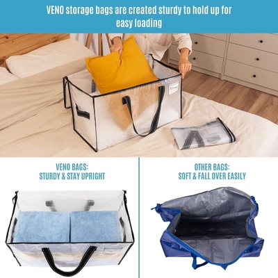 VENO 6 Pack Moving Bags, Comforter And Blanket Storage Bags For Closet, Moving Boxes, Boxes With Lids Alternative,