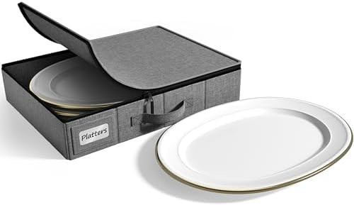 Sorbus China Storage Containers Hard Shell - Glass &amp; Dish Storage Containers for Transport, Moving,
