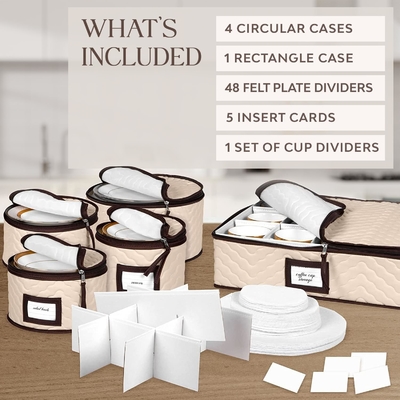 China Storage Containers 5-Piece Set Moving Boxes For Dinnerware, Glasses, Plates, Mugs And Saucers Sturdy Quilted