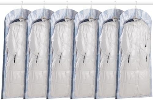 TAILI Hanging Vacuum Storage Bags Space Saver Bags, Set Of 4 (2 Long, 2 Short), Clear Vacuum Sealer Bags For Clothing