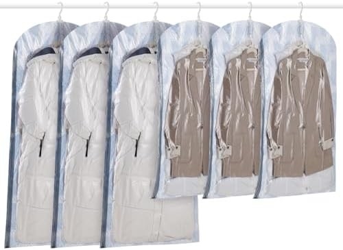 TAILI Hanging Vacuum Storage Bags Space Saver Bags, Set Of 4 (2 Long, 2 Short), Clear Vacuum Sealer Bags For Clothing