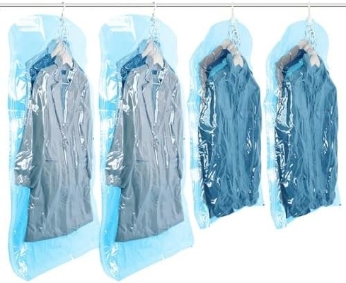 TAILI Hanging Vacuum Storage Bags Space Saver Bags, Set Of 4 (2 Long, 2 Short), Clear Vacuum Sealer Bags For Clothing