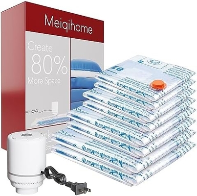 8 PACK VACUUM STORAGE BAGS WITH ELECTRIC AIR PUMP，2 JUMBO,2 LARGE,2 MIDIUM,2 SMALL BAGS