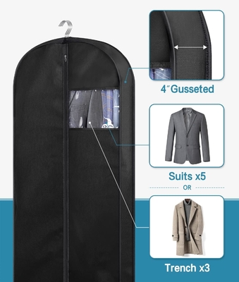 KIMBORA 43&quot; SUIT BAGS FOR CLOSET STORAGE AND TRAVEL, GUSSETED HANGING GARMENT BAGS FOR MEN SUIT COVER WITH HANDLES FOR