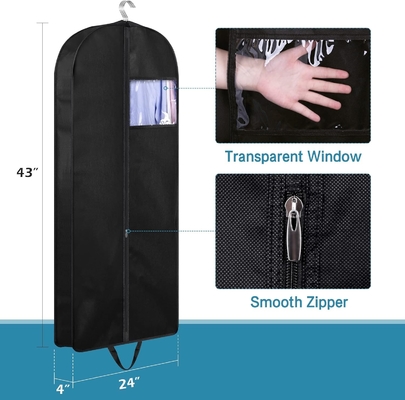 KIMBORA 43&quot; SUIT BAGS FOR CLOSET STORAGE AND TRAVEL, GUSSETED HANGING GARMENT BAGS FOR MEN SUIT COVER WITH HANDLES FOR