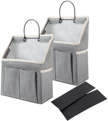 2 Pack Wall Hanging Bag Organizer Basket with Pockets for Bathroom Bedroom Kitchen Dorm Room Essentials Rv Storage and