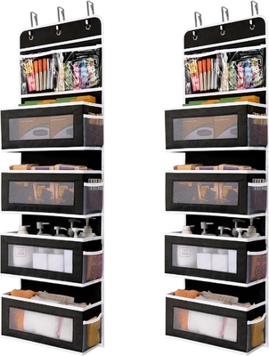 JARLINK 2 Pack 5-Shelf Over Door Hanging Organizer, Foldable Wall Mount 4 Big Pocket Large Capacity Storage with PVC