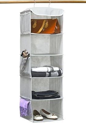 SIMPLE HOUSEWARE 5 SHELVES HANGING CLOSET ORGANIZER, GRAY