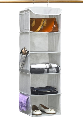 SIMPLE HOUSEWARE 5 SHELVES HANGING CLOSET ORGANIZER, GRAY