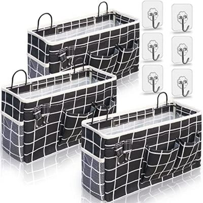 2PCS HANGING BASKETS FOR ORGANIZING,FABRIC WALL STORAGE BASKET,WALL ORGANIZER FOR CLOSET,KITCHEN, BEDROOM, OFFICE,