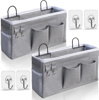 2PCS HANGING BASKETS FOR ORGANIZING,FABRIC WALL STORAGE BASKET,WALL ORGANIZER FOR CLOSET,KITCHEN, BEDROOM, OFFICE,