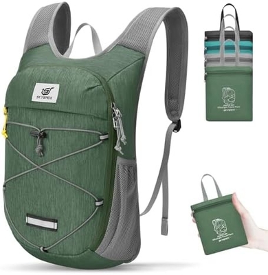 SKYSPER Foldable Hiking Backpack - 10L Small Lightweight Daypack Breathable Travel Backpacks for Men Women