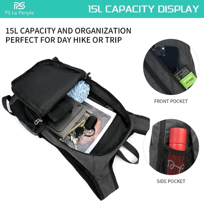 Small Daypack 15L Hiking Backpack Foldable Small Backpack Lightweight Packable backpack Travel Day pack for Women Men,bl