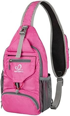 WATERFLY PACKABLE SMALL CROSSBODY SLING BACKPACK SHOULDER CHEST BAG DAYPACK FOR HIKING TRAVELING