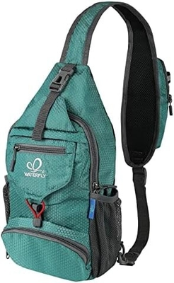 WATERFLY PACKABLE SMALL CROSSBODY SLING BACKPACK SHOULDER CHEST BAG DAYPACK FOR HIKING TRAVELING