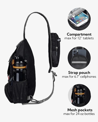 WATERFLY PACKABLE SMALL CROSSBODY SLING BACKPACK SHOULDER CHEST BAG DAYPACK FOR HIKING TRAVELING