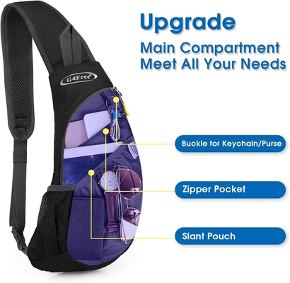 G4Free Sling Bags Men and Women Shoulder Backpack Small Cross Body Chest Sling Backpack (Black)