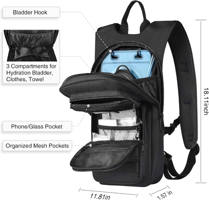 Hydration Backpack with 3L TPU Water Bladder, Tactical Molle Water Backpack for Men Women, Hydration Pack for Hiking