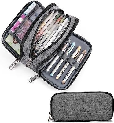 Cotton and linen 【Premium Material】:High quality cotton and linen，this pen case used the smooth zipper, it is smoother