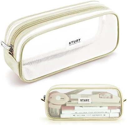 Kalidi Grid Mesh Pencil Case Large Capacity Pencil Case Big Pencil Pouch With Zipper Simple Stationery Bag Aesthetic Pen