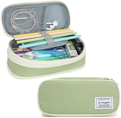 FUXINGYAO PENCIL CASE, MULTI- SLOT PENCIL POUCH, PORTABLE PENCIL BAG, PEN CASE FOR&amp; OFFICE(BLACK)