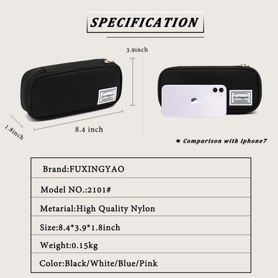 FUXINGYAO PENCIL CASE, MULTI- SLOT PENCIL POUCH, PORTABLE PENCIL BAG, PEN CASE FOR&amp; OFFICE(BLACK)