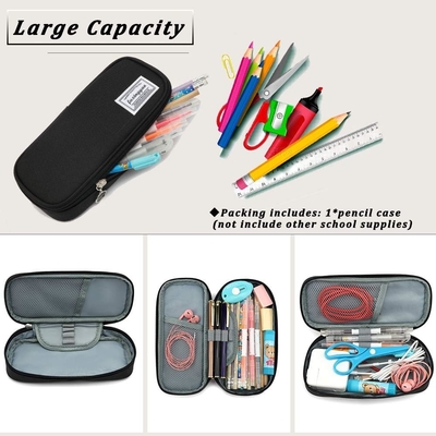 FUXINGYAO PENCIL CASE, MULTI- SLOT PENCIL POUCH, PORTABLE PENCIL BAG, PEN CASE FOR&amp; OFFICE(BLACK)