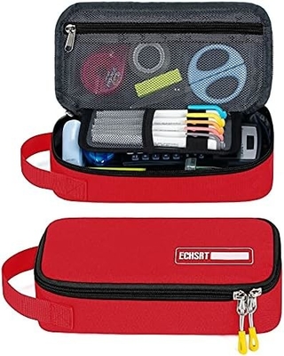 ECHSRT Large Pencil Case, Aesthetic Pen Pouch With Big Capacity, Minimalist Portable Stationery Bag With Handle For