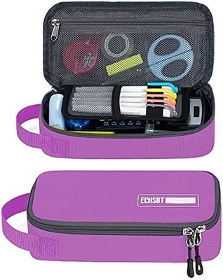 ECHSRT Large Pencil Case, Aesthetic Pen Pouch With Big Capacity, Minimalist Portable Stationery Bag With Handle For