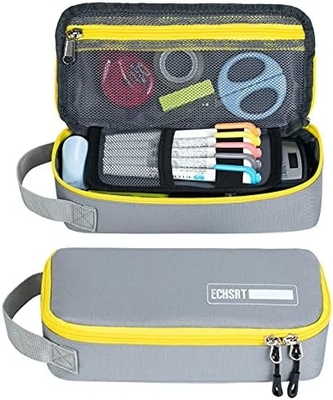 ECHSRT Large Pencil Case, Aesthetic Pen Pouch With Big Capacity, Minimalist Portable Stationery Bag With Handle For