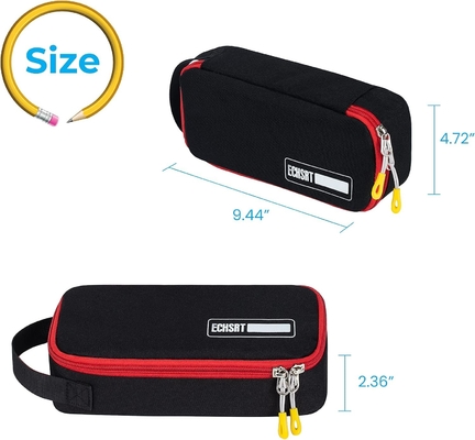 ECHSRT Large Pencil Case, Aesthetic Pen Pouch With Big Capacity, Minimalist Portable Stationery Bag With Handle For