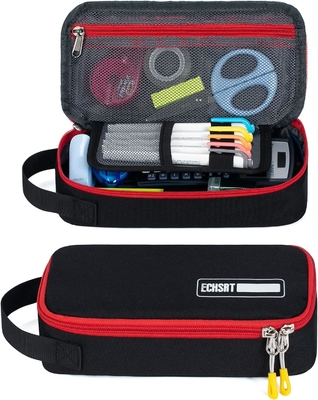 ECHSRT Large Pencil Case, Aesthetic Pen Pouch With Big Capacity, Minimalist Portable Stationery Bag With Handle For