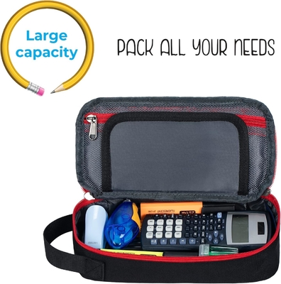 ECHSRT Large Pencil Case, Aesthetic Pen Pouch With Big Capacity, Minimalist Portable Stationery Bag With Handle For