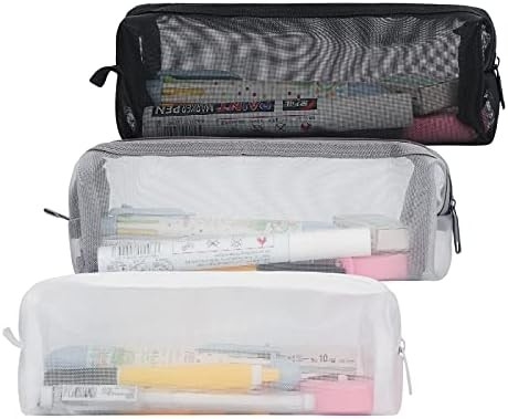 Classycoo Pencil Case 4 Pack Zipper Pencil Pouch, Multifunctional Clear Pen Bag Organizer Stationery Storage Bag