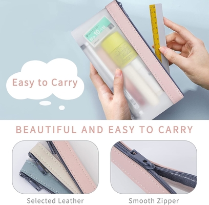 Classycoo Pencil Case 4 Pack Zipper Pencil Pouch, Multifunctional Clear Pen Bag Organizer Stationery Storage Bag