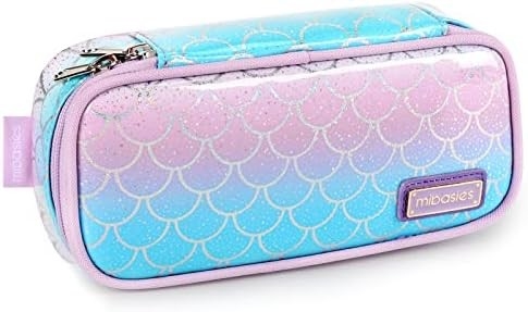 mibasies Kids Pencil Case for Girls and Boys Soft Rainbow Pen Box Pouch (Rainbow 1)