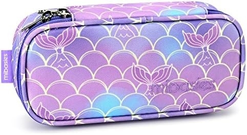 mibasies Kids Pencil Case for Girls and Boys Soft Rainbow Pen Box Pouch (Rainbow 1)