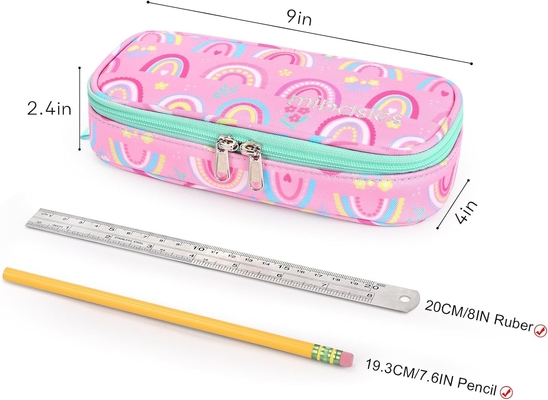 mibasies Kids Pencil Case for Girls and Boys Soft Rainbow Pen Box Pouch (Rainbow 1)
