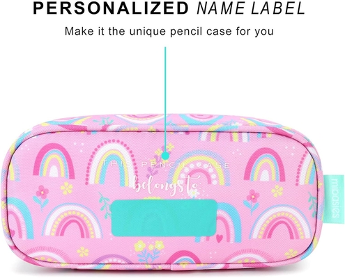 mibasies Kids Pencil Case for Girls and Boys Soft Rainbow Pen Box Pouch (Rainbow 1)