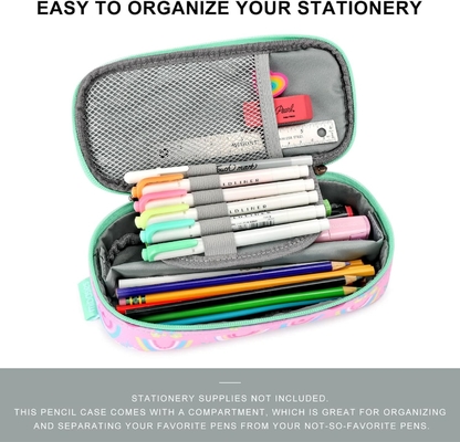 mibasies Kids Pencil Case for Girls and Boys Soft Rainbow Pen Box Pouch (Rainbow 1)