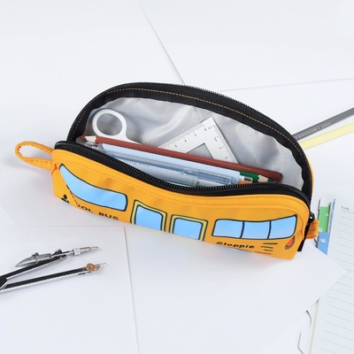Gloppie Cute Pencil Case Kawaii Pencil Pouch Small Pencil Case Simple Pencil Bags with Zipper Pen Case Bus Pen Case,