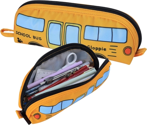 Gloppie Cute Pencil Case Kawaii Pencil Pouch Small Pencil Case Simple Pencil Bags with Zipper Pen Case Bus Pen Case,