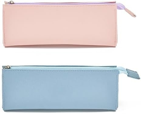 ISuperb 4 Pcs Small Pencil Case PU Leather Pencil Pouch Waterproof Organizer Storage Bag Cosmetic Zipper Pouch For Women