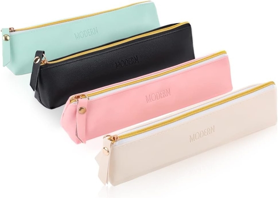 ISuperb 4 Pcs Small Pencil Case PU Leather Pencil Pouch Waterproof Organizer Storage Bag Cosmetic Zipper Pouch For Women