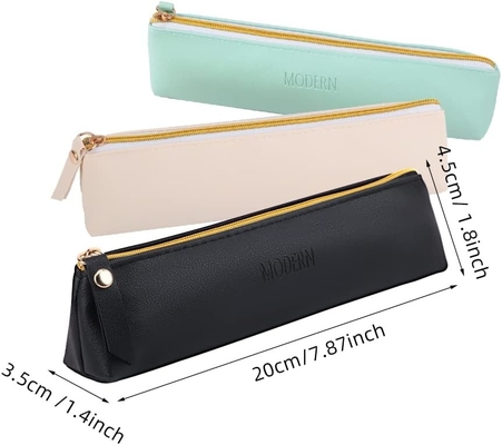 ISuperb 4 Pcs Small Pencil Case PU Leather Pencil Pouch Waterproof Organizer Storage Bag Cosmetic Zipper Pouch For Women