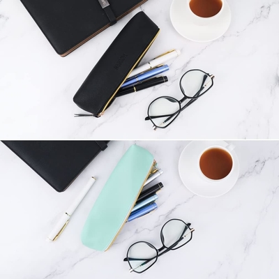 ISuperb 4 Pcs Small Pencil Case PU Leather Pencil Pouch Waterproof Organizer Storage Bag Cosmetic Zipper Pouch For Women