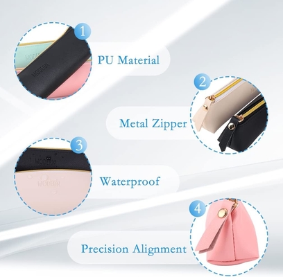 ISuperb 4 Pcs Small Pencil Case PU Leather Pencil Pouch Waterproof Organizer Storage Bag Cosmetic Zipper Pouch For Women
