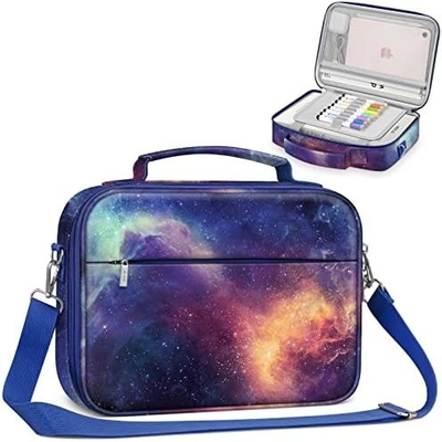 FINPAC Large Bible Cover w/Shoulder Strap, Carrying Book Case Church Bag Bible Protective w/Pen Slots and Zippered