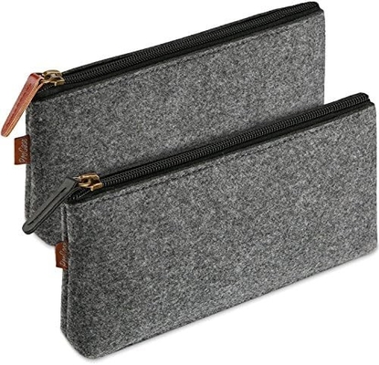 ProCase Pencil Bag Pen Case, Felt Students Stationery Pouch Zipper Bag For Pens, Pencils, Highlighters, Gel Pen, Markers