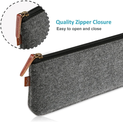 ProCase Pencil Bag Pen Case, Felt Students Stationery Pouch Zipper Bag For Pens, Pencils, Highlighters, Gel Pen, Markers